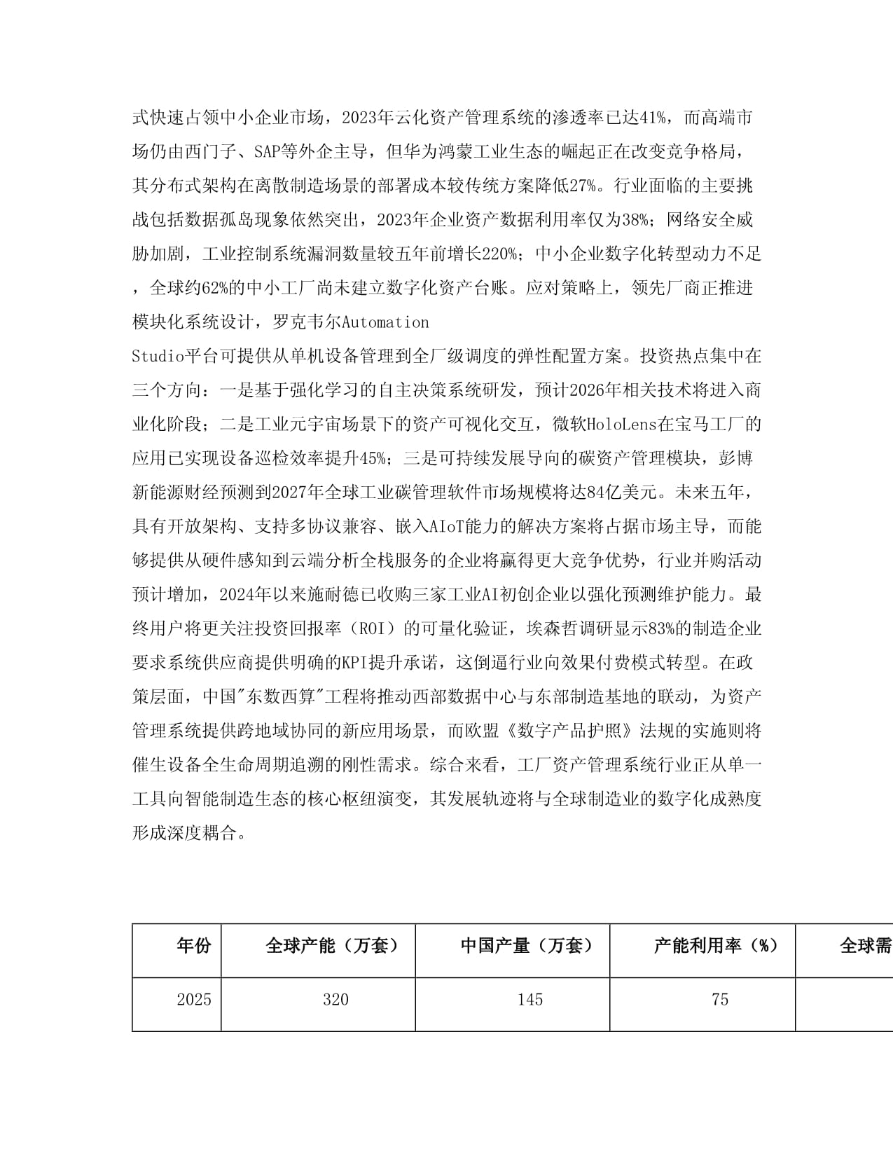 2025至2030年全球及中國工廠資產(chǎn)管理系統(tǒng)行業(yè)發(fā)展趨勢分析與未來投資戰(zhàn)略咨詢研究報(bào)告